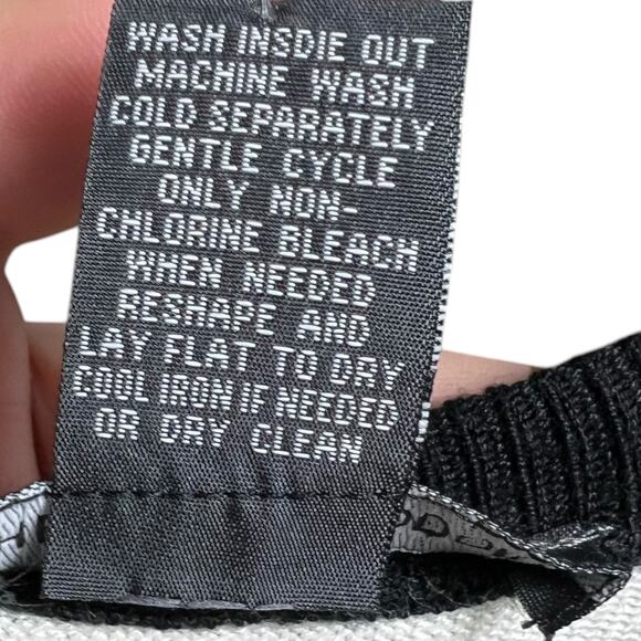 Chelsea & Theodore Bold Black White Striped Midi Dress Size L Sweater - Picture 6 of 7